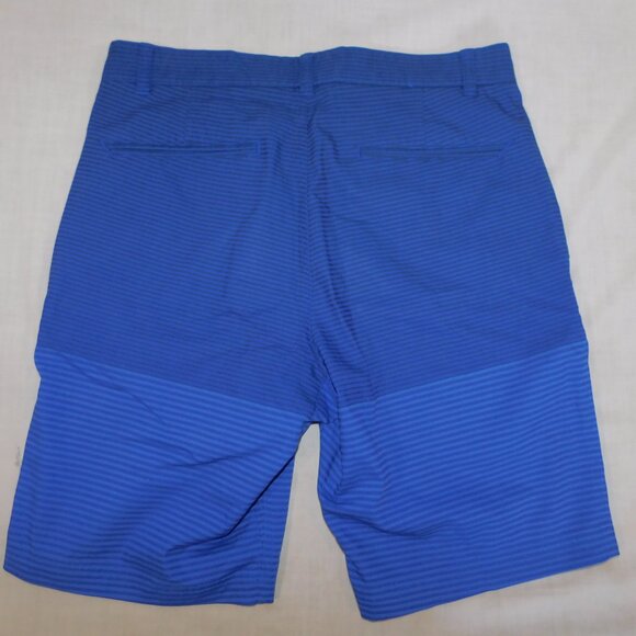 Nike Golf Modern Fit DriFit Mens 30 Blue Striped Flat Front Short - Picture 9 of 11